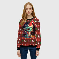 Свитшот женский Дракон новогодний 2024, цвет: 3D-черный — фото 2