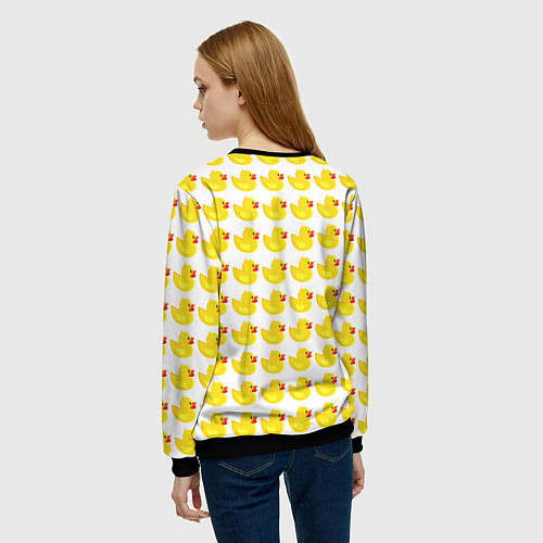 Женский свитшот Семейка желтых резиновых уточек / 3D-Черный – фото 4