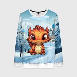 Женский свитшот Милый рыжий дракоша