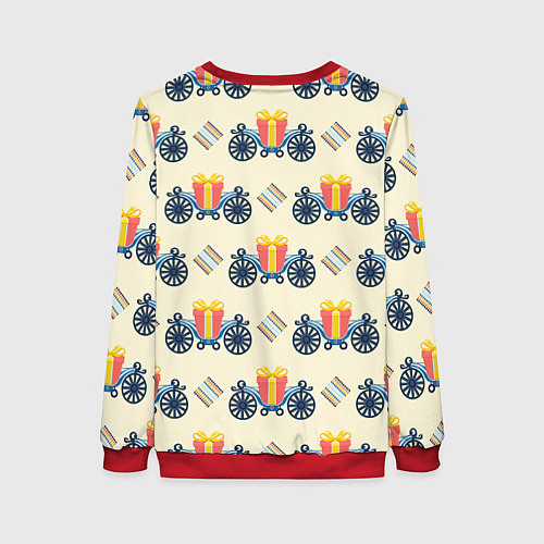 Женский свитшот Подарок на карете и ромб / 3D-Красный – фото 2