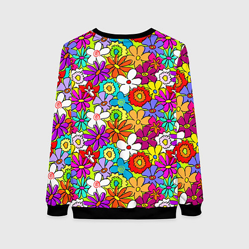 Женский свитшот Floral multicolour / 3D-Черный – фото 2