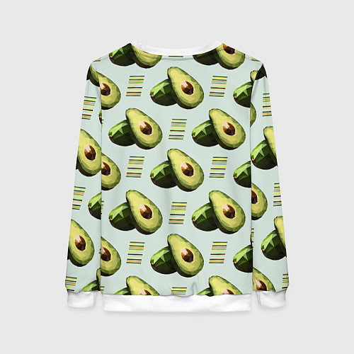 Женский свитшот Авокадо и полосы / 3D-Белый – фото 2