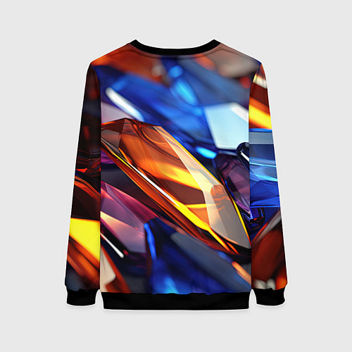 Женский свитшот Прозрачные блестящие камни / 3D-Черный – фото 2