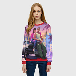 Свитшот женский Jason & Lucia - GTA 6 official art, цвет: 3D-красный — фото 2