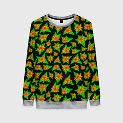 Свитшот женский Узорчатые цветы, цвет: 3D-меланж