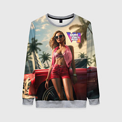 Свитшот женский Девушка GTA 6, цвет: 3D-меланж