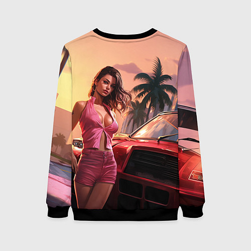 Женский свитшот GTA 6 girl vice city / 3D-Черный – фото 2