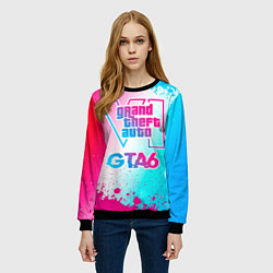 Свитшот женский GTA6 neon gradient style, цвет: 3D-черный — фото 2