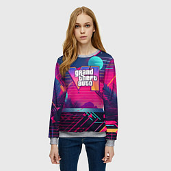 Свитшот женский GTA 6 логотип и абстракция, цвет: 3D-меланж — фото 2