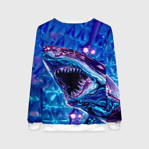 Женский свитшот Фиолетовая акула / 3D-Белый – фото 2