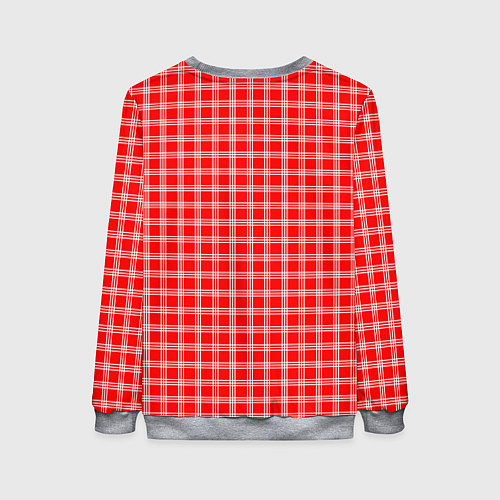 Женский свитшот Красно-белый клетчатый / 3D-Меланж – фото 2