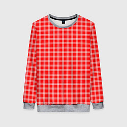 Женский свитшот Красно-белый клетчатый