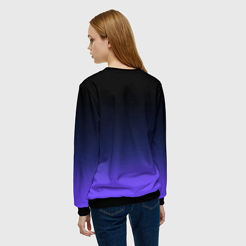 Женский свитшот Капибара в виртуальном шлеме - киберпанк / 3D-Черный – фото 4