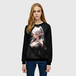 Свитшот женский Фрирен в кимоно- Sou sou no frieren, цвет: 3D-черный — фото 2