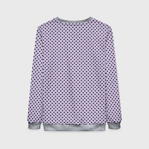 Женский свитшот Светло-сиреневый паттерн маленькие звёздочки / 3D-Меланж – фото 2