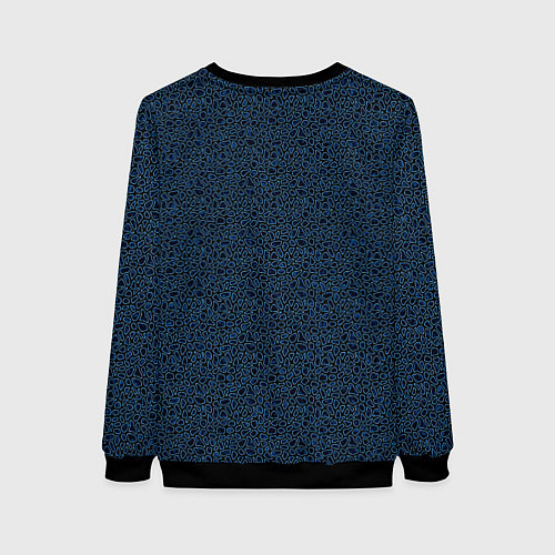 Женский свитшот Тёмно-синий имитация шкуры / 3D-Черный – фото 2