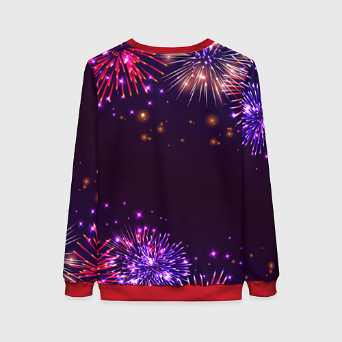 Женский свитшот Праздничная Алёна: фейерверк / 3D-Красный – фото 2
