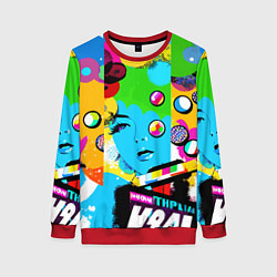 Женский свитшот Girls face - pop art