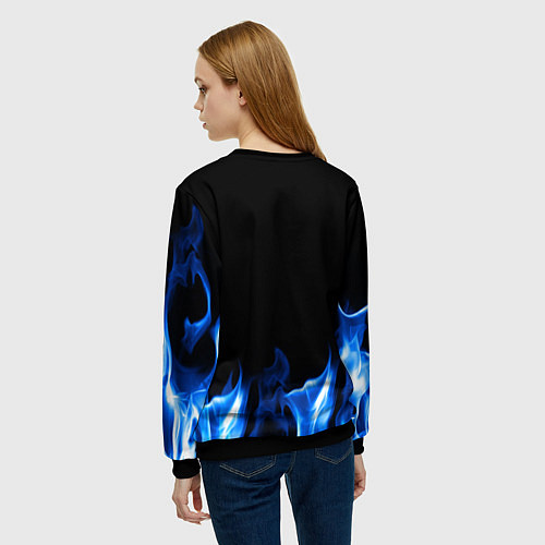 Женский свитшот Toyota neon fire / 3D-Черный – фото 4