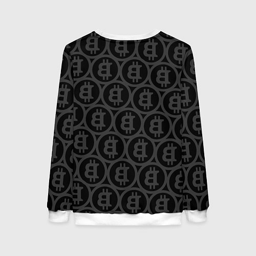 Женский свитшот Биткоин патерн / 3D-Белый – фото 2