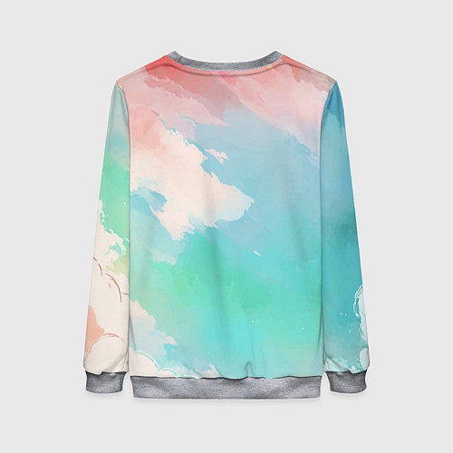 Женский свитшот Санта в стильном костюме / 3D-Меланж – фото 2