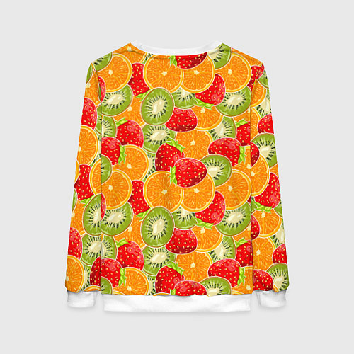 Женский свитшот Сочные фрукты и ягоды / 3D-Белый – фото 2
