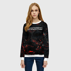 Свитшот женский Тот кто бьет беззащитного парня для меня не челове, цвет: 3D-белый — фото 2