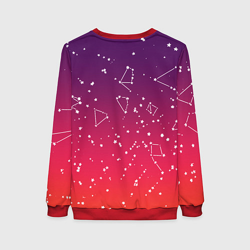 Женский свитшот Созвездия в розовом небе / 3D-Красный – фото 2