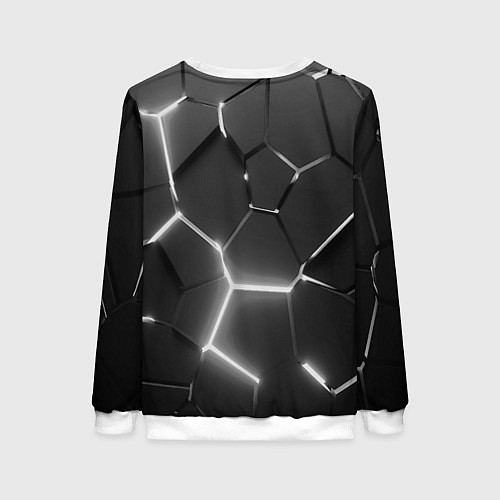 Женский свитшот Чёрные плиты разломы броня / 3D-Белый – фото 2