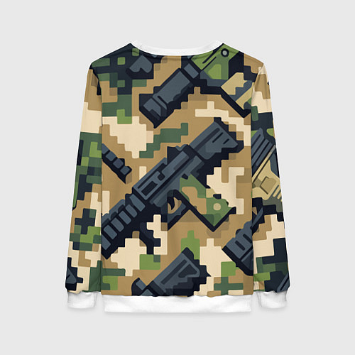 Женский свитшот Counter Strike - pixel military pattern / 3D-Белый – фото 2