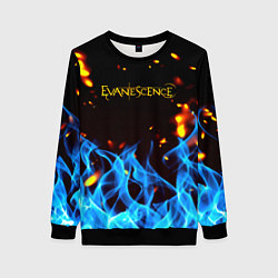 Свитшот женский Evanescence огонь рок группа, цвет: 3D-черный