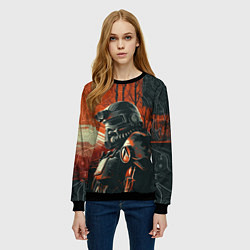 Свитшот женский Боец из братства стали, цвет: 3D-черный — фото 2