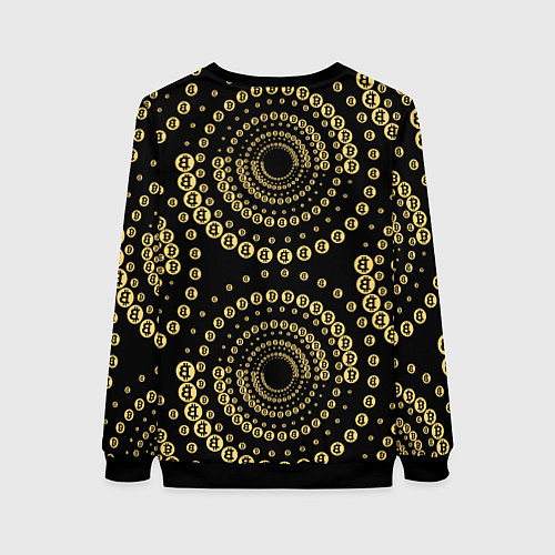 Женский свитшот Золотой Биткоин на черном / 3D-Черный – фото 2