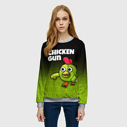 Свитшот женский Chicken Gun - Zombie Chicken, цвет: 3D-меланж — фото 2