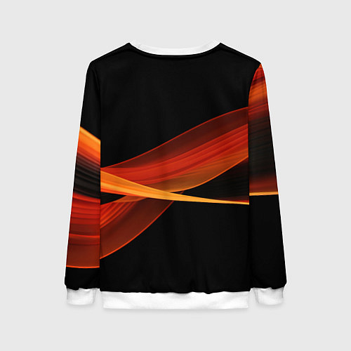 Женский свитшот Красные оранжевые абстрактные полосы / 3D-Белый – фото 2