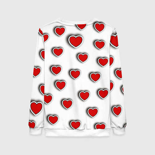 Женский свитшот Стикеры наклейки объемные сердечки / 3D-Белый – фото 2