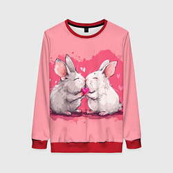 Женский свитшот Милые влюбленные кролики