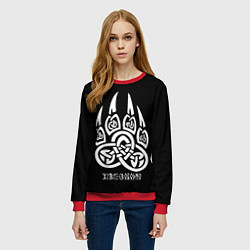 Свитшот женский Символ волка - живи свободно, цвет: 3D-красный — фото 2