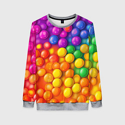 Свитшот женский Разноцветные шарики, цвет: 3D-меланж