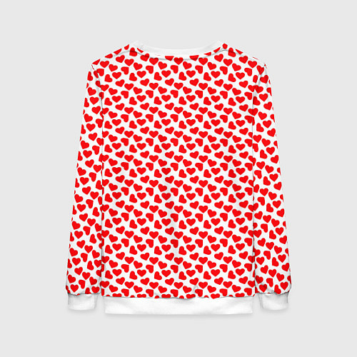 Женский свитшот Маленькие красные сердечки / 3D-Белый – фото 2