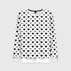 Женский свитшот Черно-белые сердечки