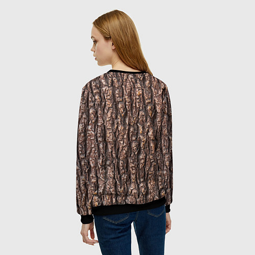 Женский свитшот Кора дерева равномерная / 3D-Черный – фото 4