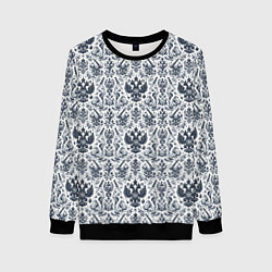 Свитшот женский Греб России паттерн, цвет: 3D-черный