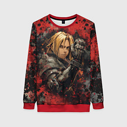 Свитшот женский Edward Elric - Fullmetal Alchemist, цвет: 3D-красный