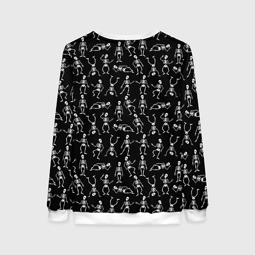 Женский свитшот Паттерн скелеты / 3D-Белый – фото 2
