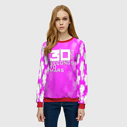 Свитшот женский 30 seconds to mars pink, цвет: 3D-красный — фото 2