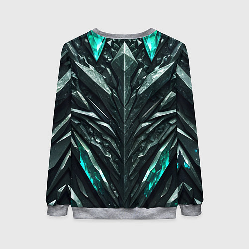 Женский свитшот Зелёная малахитовая броня / 3D-Меланж – фото 2