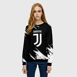 Свитшот женский Juventus краски текстура, цвет: 3D-черный — фото 2