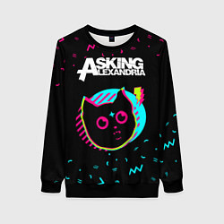 Свитшот женский Asking Alexandria - rock star cat, цвет: 3D-черный