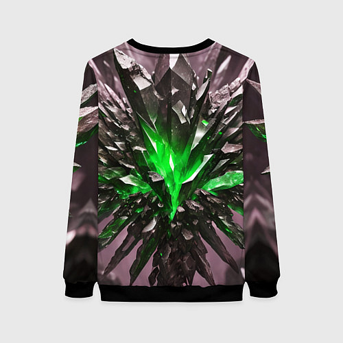 Женский свитшот Драгоценный камень зелёный / 3D-Черный – фото 2